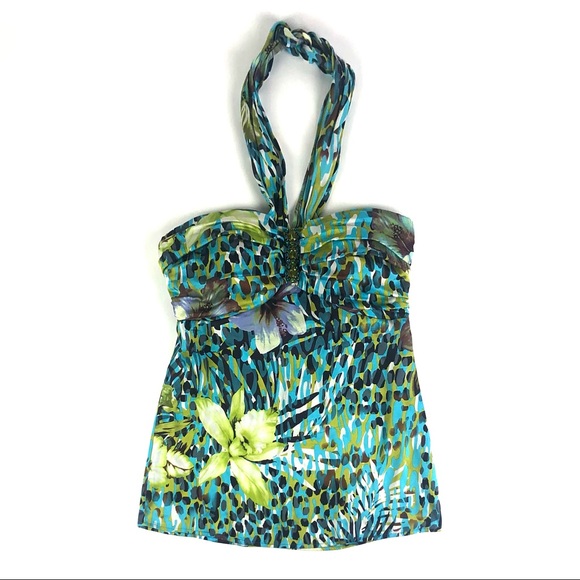 Cache Silk Floral Animal Halter Top - Picture 2 of 10
